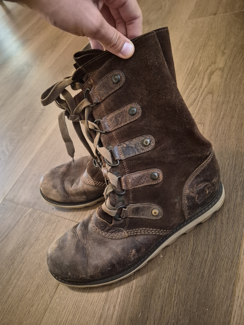 Sorel Brown Suede Lace-Up Casual Boots